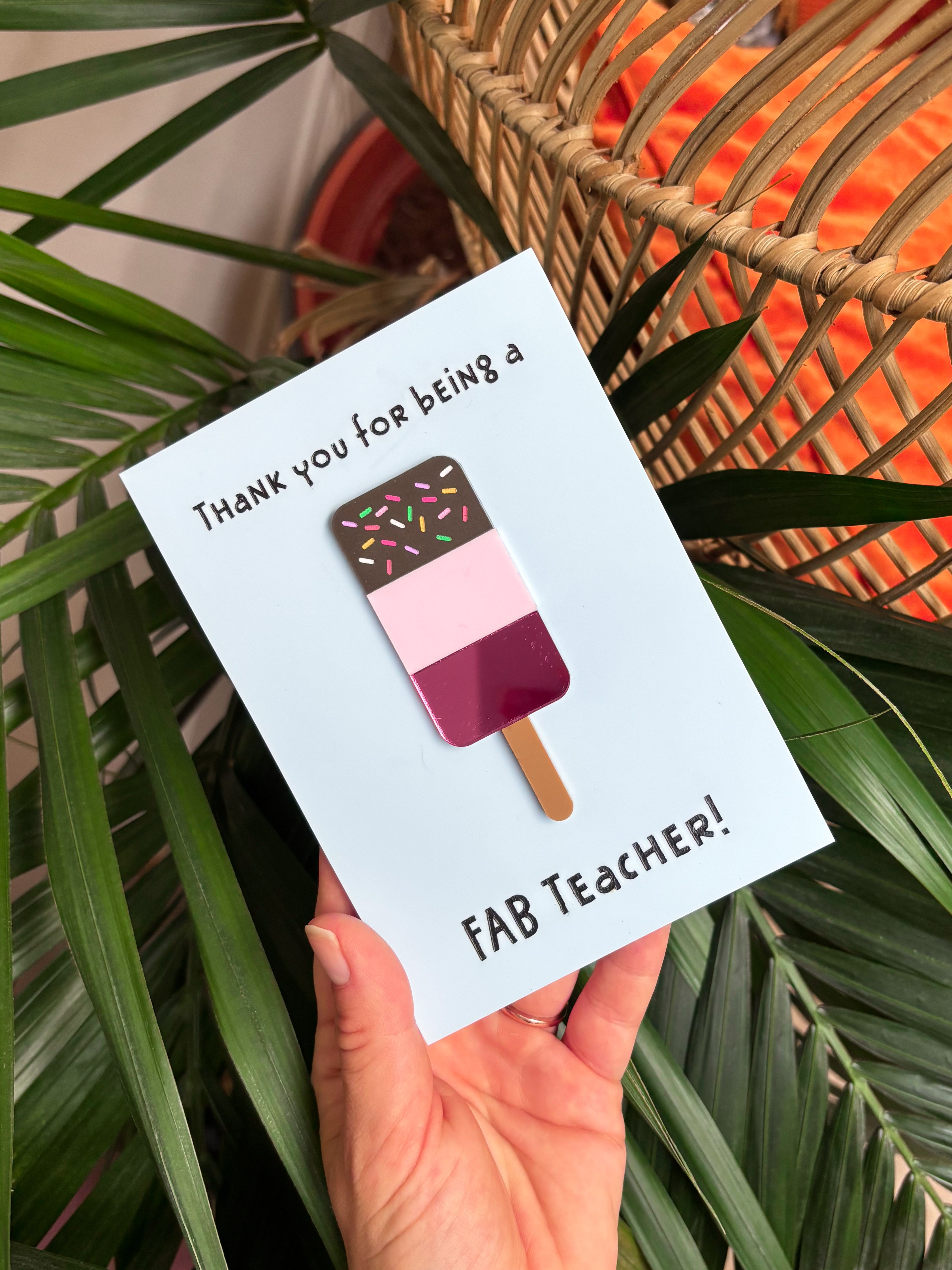 Blue Teacher Gift – Fab Teacher Ice Lolly (fully gift wrapped)