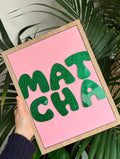 Matcha Wall Art Print – Pink & Green Dopamine Decor