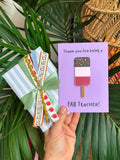 Purple Teacher Gift – Fab Teacher Ice Lolly (fully gift wrapped)