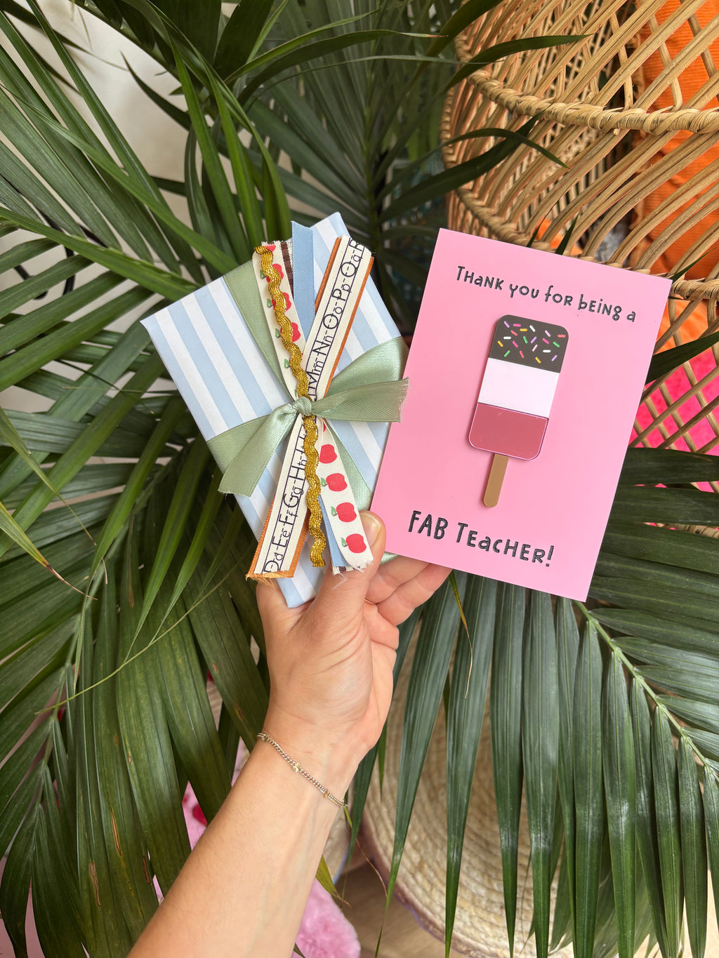 Pink Teacher Gift – Fab Teacher Ice Lolly (fully gift wrapped)