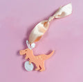 Peach Bunny Dino Easter Decoration 🐰🦖