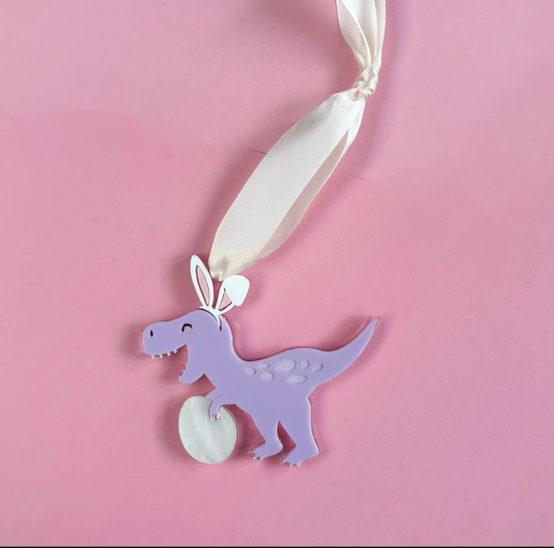 Lilac Bunny Dino Easter Decoration 🐰🦖