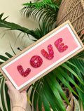 LOVE Glitter Wall Art – Pink Acrylic Statement Decor 💖✨