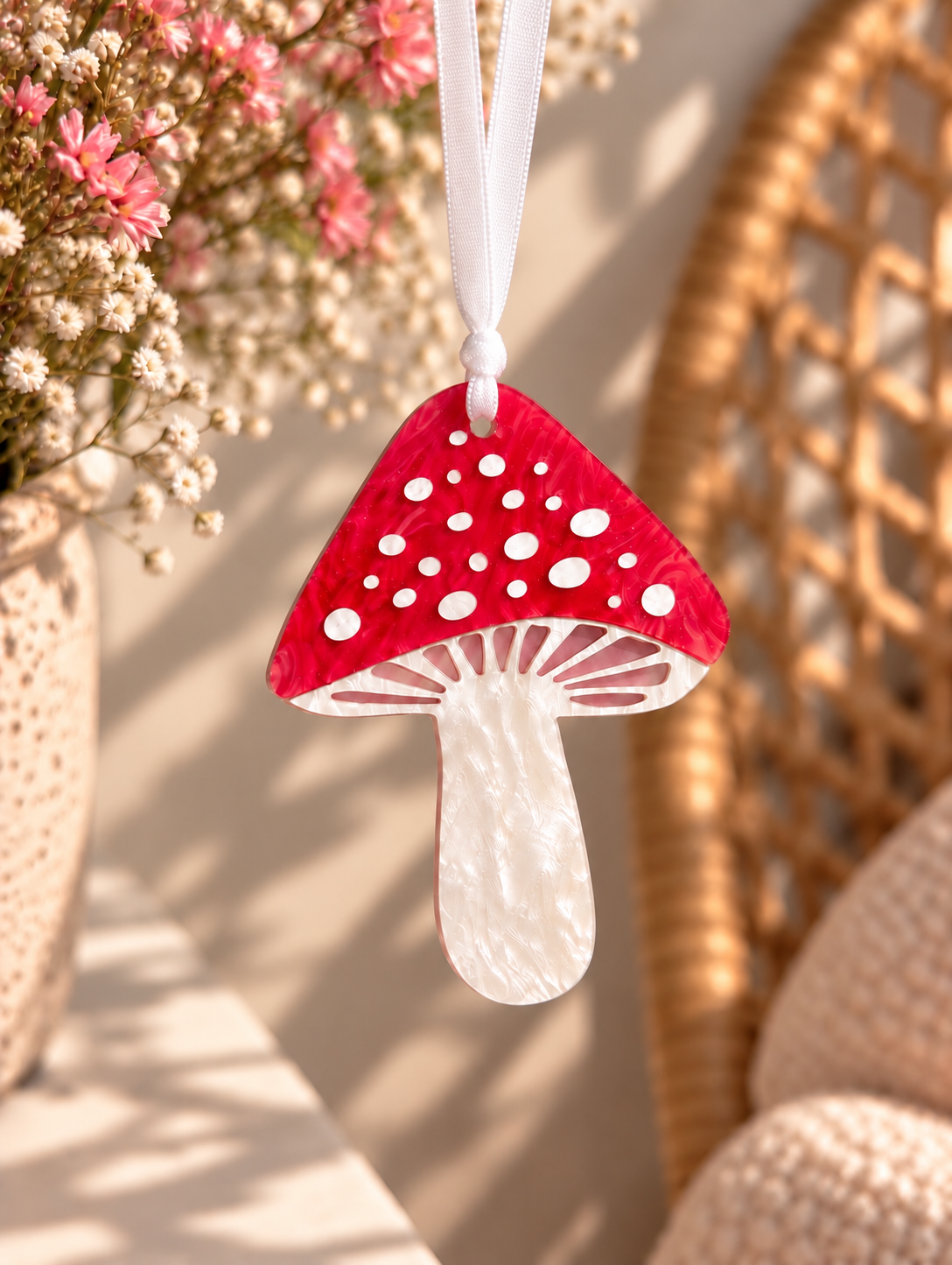 Hanging Acrylic Mushroom Decoration