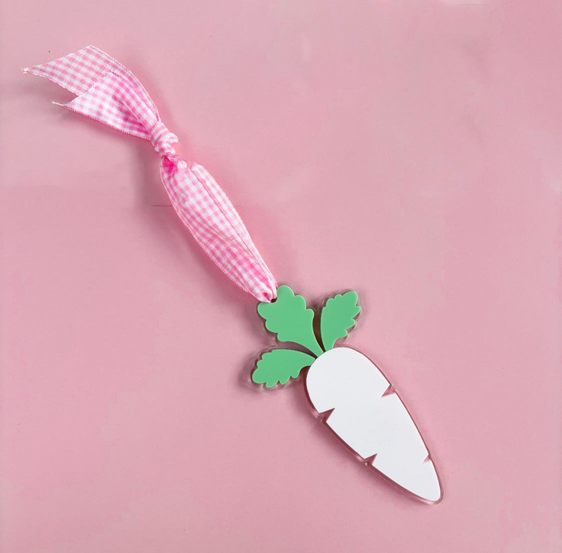 Pale Pink Carrot Hanging Decoration | Spring Acrylic Home Decor